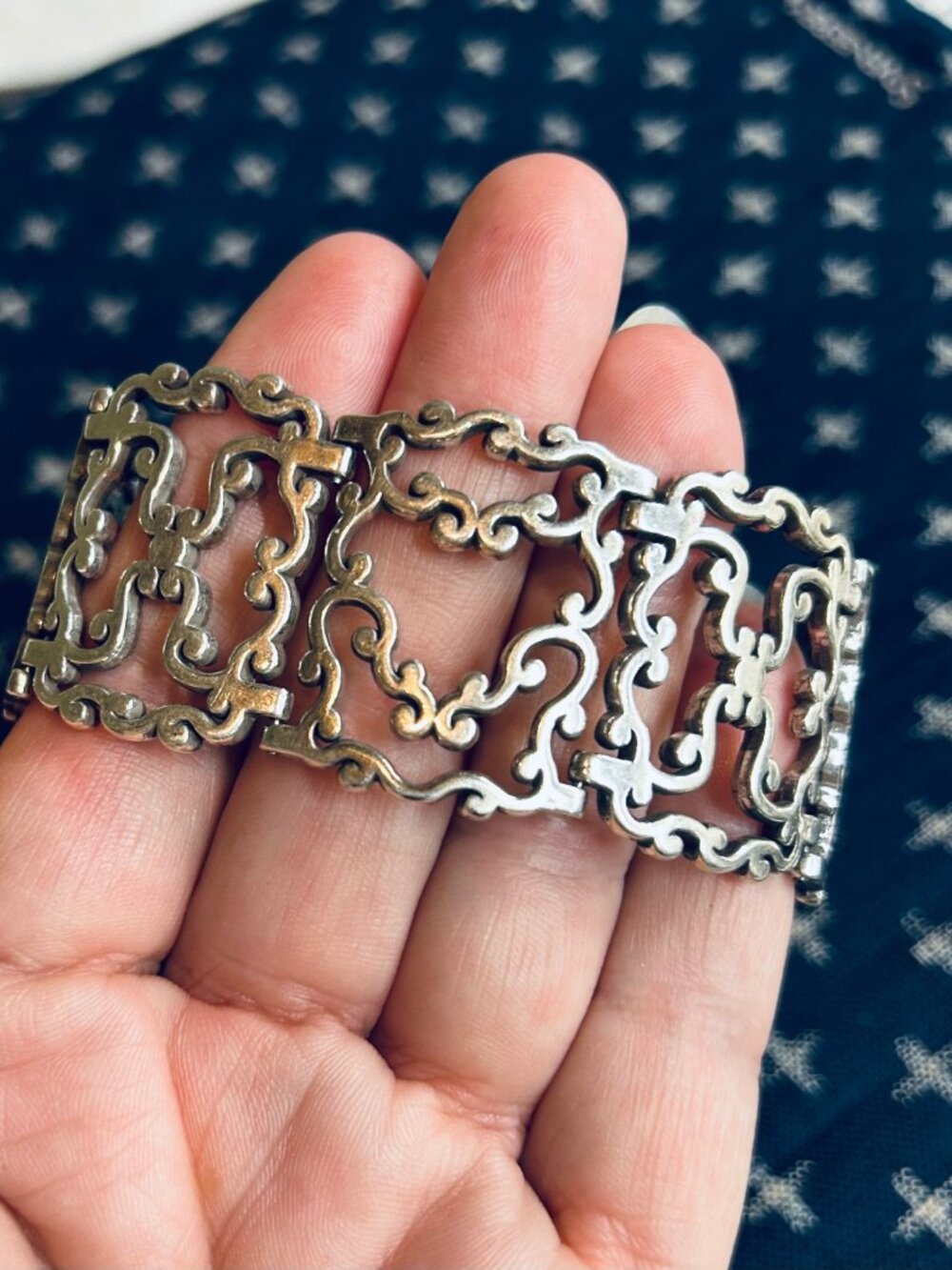 Vintage Brighton Hearts & Kisses Bracelet, Beautiful Scrollwork